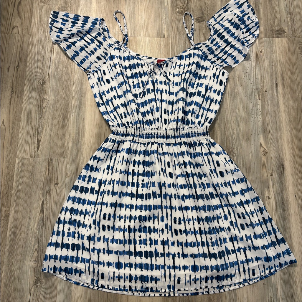 Stylish Blue And White Dress